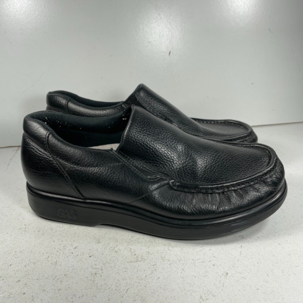 SAS Side Gore Loafers Mens Size 11 Wide Black Leather Orthotic Slip On Comfort